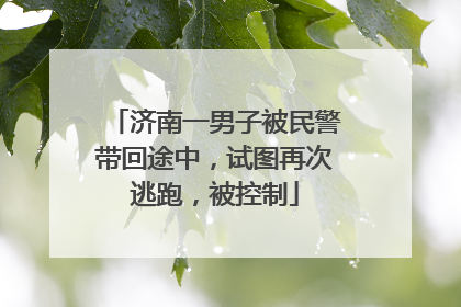 济南一男子被民警带回途中，试图再次逃跑，被控制