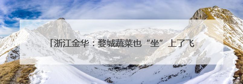 浙江金华：婺城蔬菜也“坐”上了飞机，无人机为乡村振兴插上“翅膀”