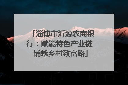 淄博市沂源农商银行：赋能特色产业链 铺就乡村致富路