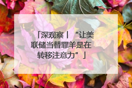 深观察丨“让美联储当替罪羊是在转移注意力”