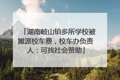 湖南岐山镇多所学校被摊派校车费，校车办负责人：可找社会赞助