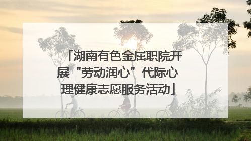 湖南有色金属职院开展“劳动润心”代际心理健康志愿服务活动