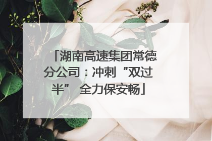 湖南高速集团常德分公司：冲刺“双过半” 全力保安畅