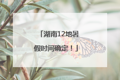 湖南12地暑假时间确定！