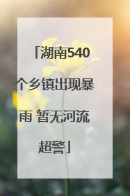 湖南540个乡镇出现暴雨 暂无河流超警