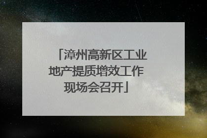 漳州高新区工业地产提质增效工作现场会召开