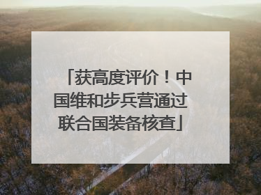 获高度评价！中国维和步兵营通过联合国装备核查