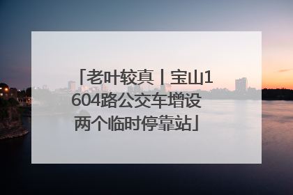 老叶较真丨宝山1604路公交车增设两个临时停靠站