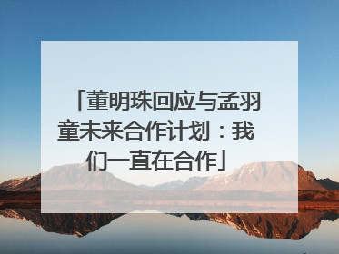 董明珠回应与孟羽童未来合作计划：我们一直在合作