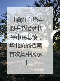 藏在白塔寺的手书记录北平市民悲愤，华北抗战档案首次集中展示