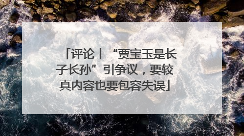 评论丨“贾宝玉是长子长孙”引争议，要较真内容也要包容失误