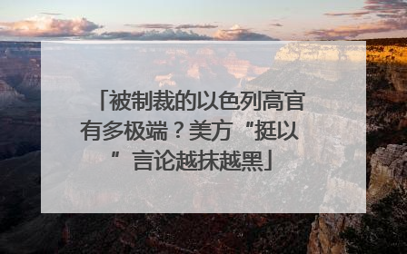 被制裁的以色列高官有多极端？美方“挺以”言论越抹越黑