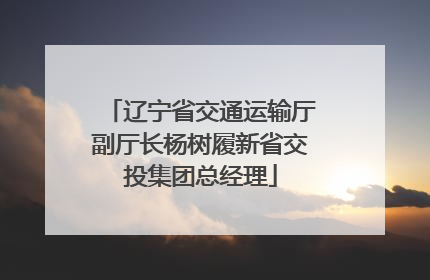 辽宁省交通运输厅副厅长杨树履新省交投集团总经理