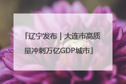 辽宁发布｜大连市高质量冲刺万亿GDP城市
