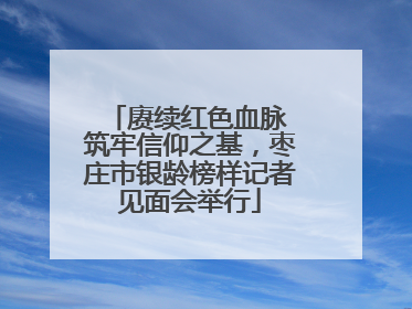 赓续红色血脉 筑牢信仰之基，枣庄市银龄榜样记者见面会举行