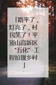 路平了，灯亮了，村民笑了！平顶山高新区“五化”工程扮靓乡村