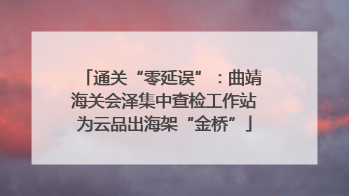 通关“零延误”：曲靖海关会泽集中查检工作站为云品出海架“金桥”