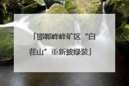 邯郸峰峰矿区“白茬山”重新披绿装