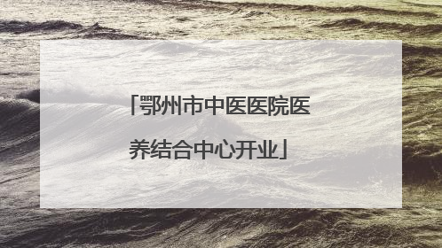 鄂州市中医医院医养结合中心开业