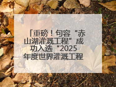 重磅！句容“赤山湖灌溉工程”成功入选“2025年度世界灌溉工程遗产”