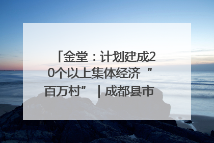 金堂：计划建成20个以上集体经济“百万村”｜成都县市新城高质量发展