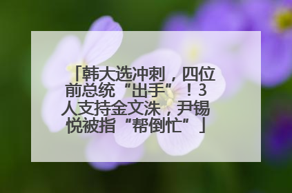 韩大选冲刺，四位前总统“出手”！3人支持金文洙，尹锡悦被指“帮倒忙”
