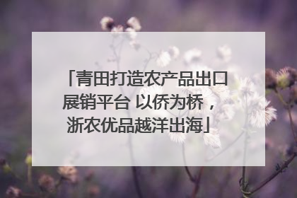 青田打造农产品出口展销平台 以侨为桥，浙农优品越洋出海