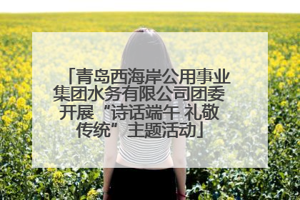 青岛西海岸公用事业集团水务有限公司团委开展“诗话端午 礼敬传统”主题活动