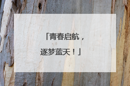青春启航，逐梦蓝天！
