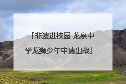 非遗进校园 龙泉中学龙狮少年申请出战