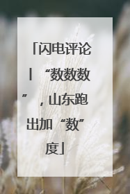 闪电评论丨“数数数”，山东跑出加“数”度