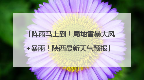 阵雨马上到！局地雷暴大风+暴雨！陕西最新天气预报