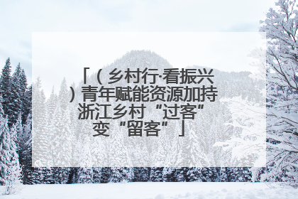（乡村行·看振兴）青年赋能资源加持 浙江乡村“过客”变“留客”