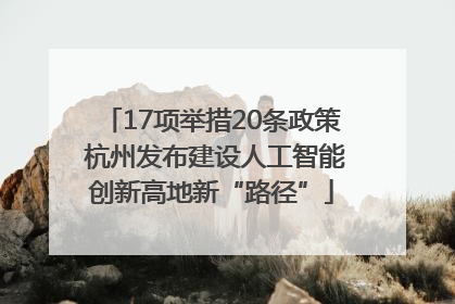 17项举措20条政策 杭州发布建设人工智能创新高地新“路径”