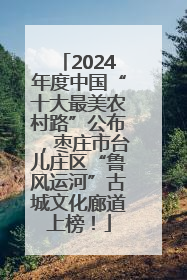 2024年度中国“十大最美农村路”公布，枣庄市台儿庄区“鲁风运河”古城文化廊道上榜！