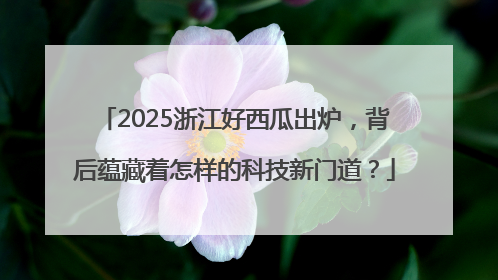 2025浙江好西瓜出炉，背后蕴藏着怎样的科技新门道？