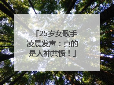 25岁女歌手凌晨发声：真的是人神共愤！