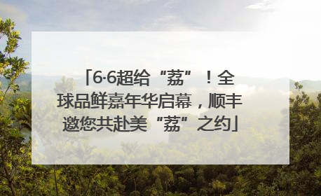 6·6超给“荔”！全球品鲜嘉年华启幕，顺丰邀您共赴美“荔”之约